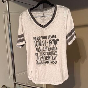 Disney White Tee with Gray Accents